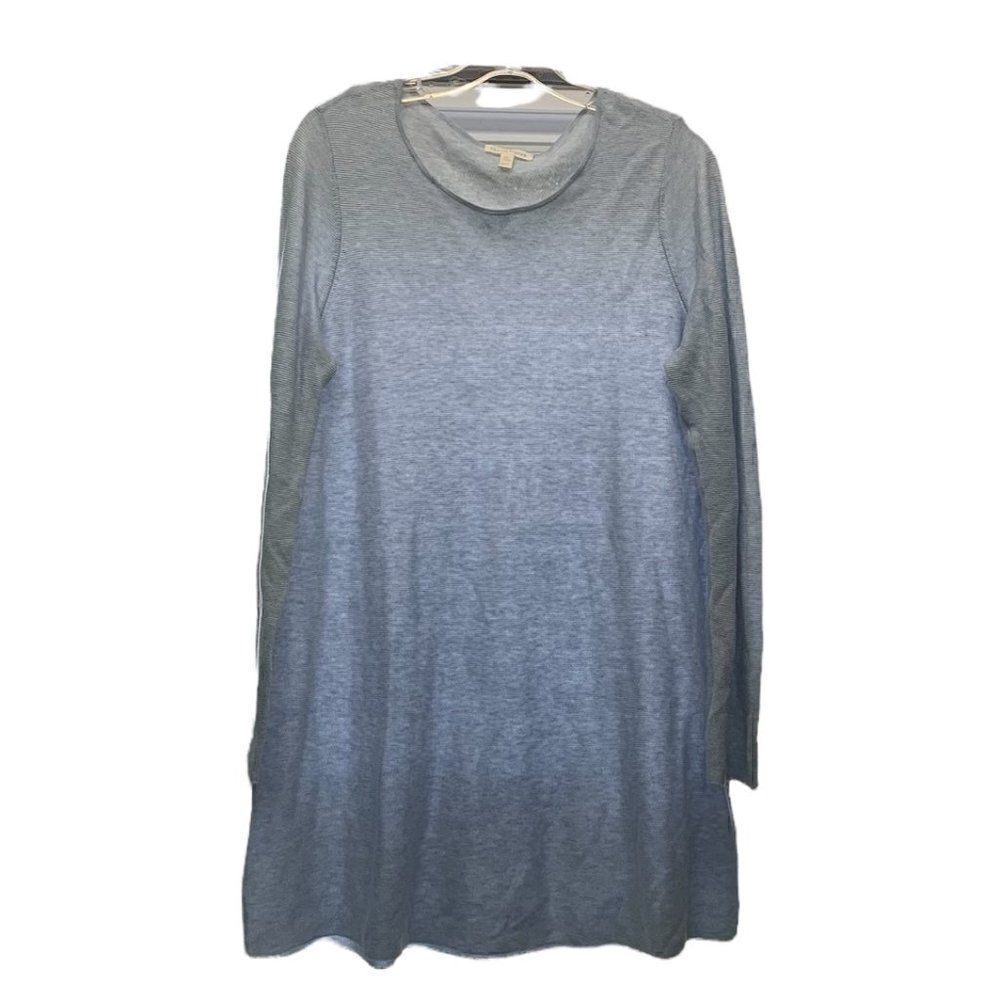 Eileen Fisher Sky Blue Crewneck Jersey Tunic Top Size Medium